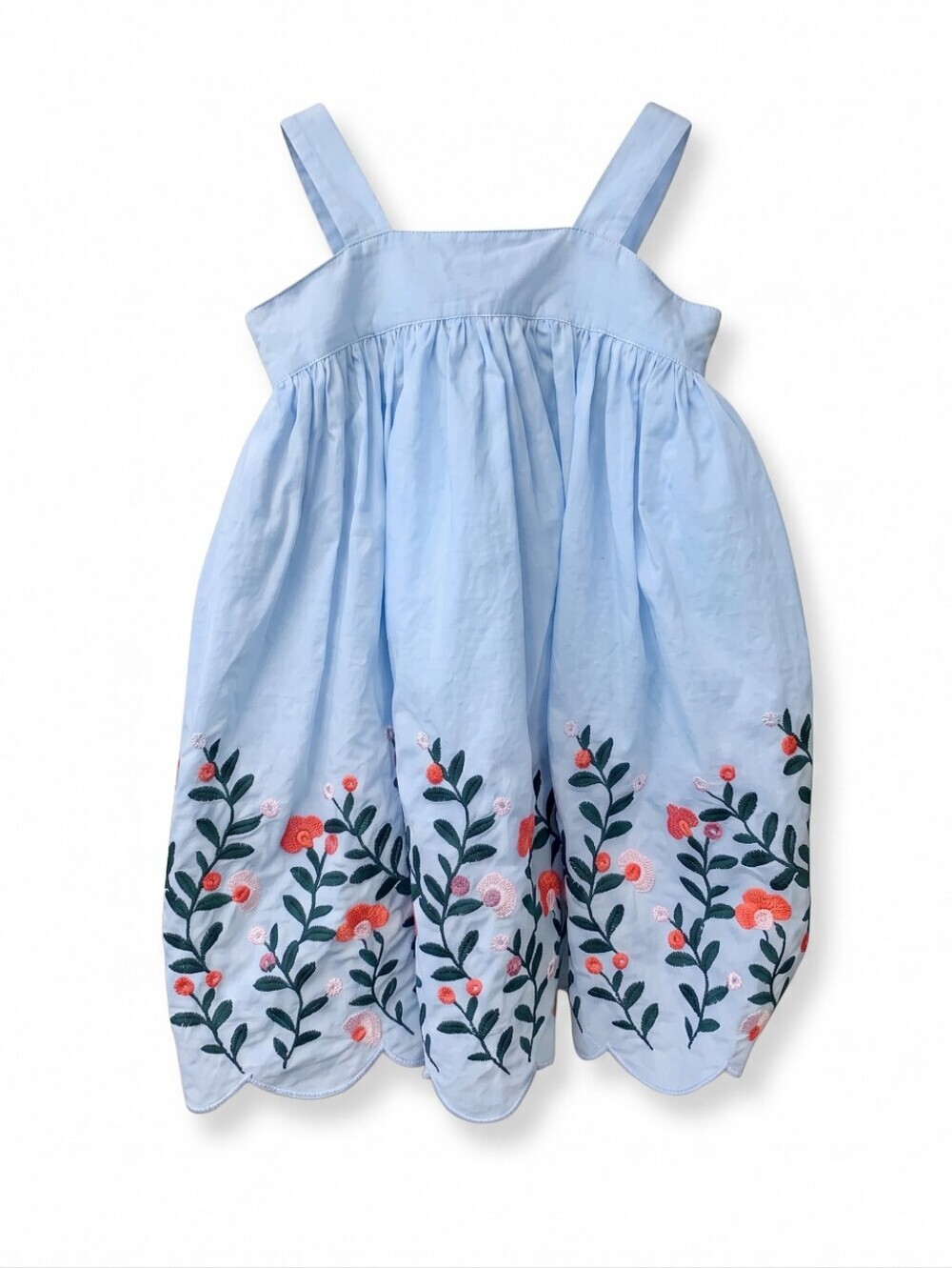 Janie and Jack Pale Blue Sleeveless Toddler Dress with Ruffle Detail